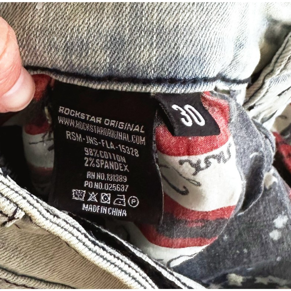 Rockstar Original Slim Cargo Stacked Flare Stretch Jeans 30X36 Y2K Streetwear - Picture 6 of 11